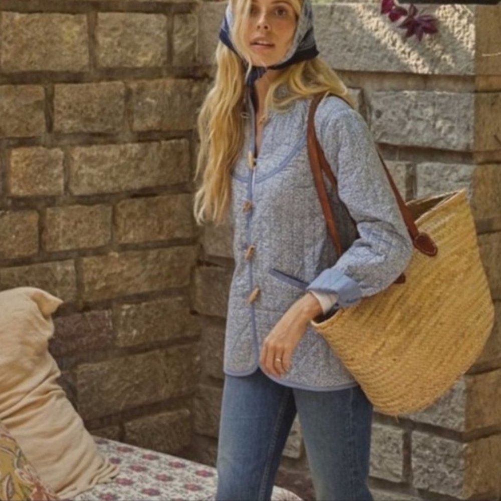 Doen Parker Jacket in Blue Cottage Ivy Floral size XS